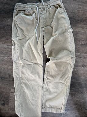 BDG Men's Corduroy Drawstring Pants in Light Khaki